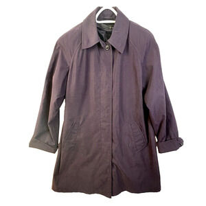 Gallery Rain Coat Women's Medium Dark Purple Pockets All Weather Jacket Classic